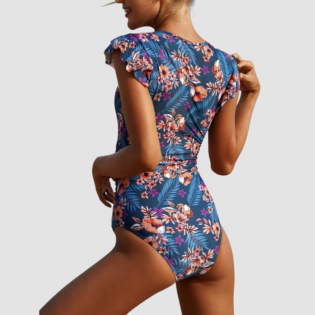 Mia Camouflage Zwempak Voor Dames Met Ritssluiting Flatterende Pasvorm Ideaal Voor Strand En Zwembad