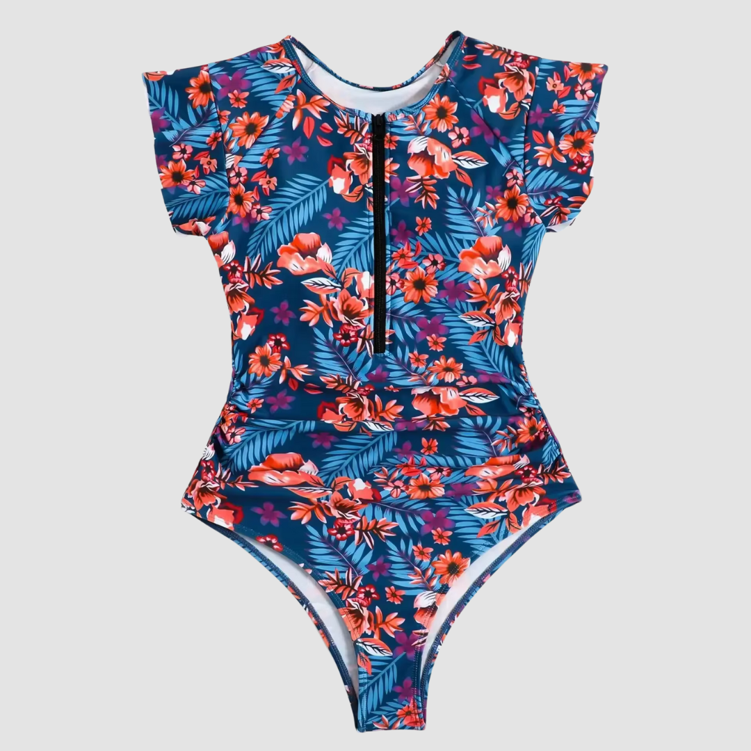 Mia Camouflage Zwempak Voor Dames Met Ritssluiting Flatterende Pasvorm Ideaal Voor Strand En Zwembad