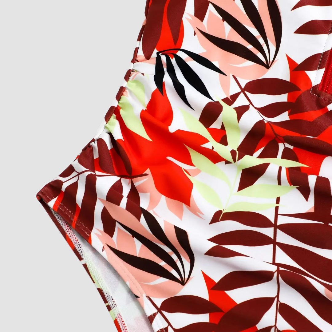 Mia Camouflage Zwempak Voor Dames Met Ritssluiting Flatterende Pasvorm Ideaal Voor Strand En Zwembad