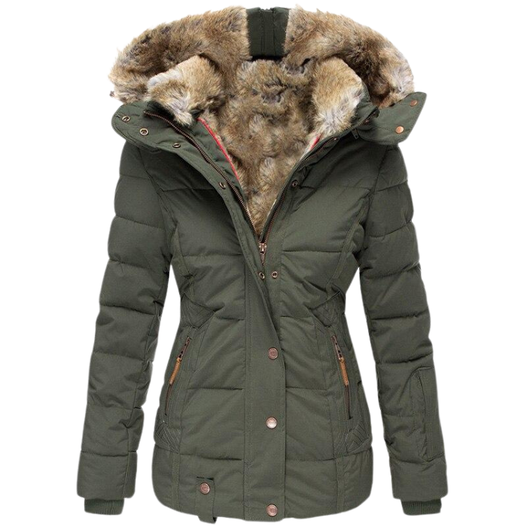 Winterjack Dames Slimfit Zacht Bontfutter Warm Comfort - Winterjas Dames