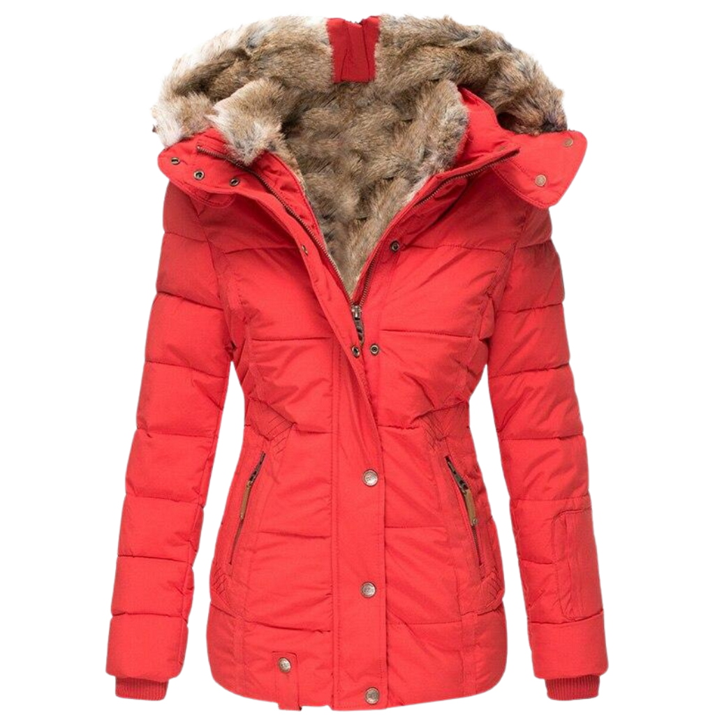 Winterjack Dames Slimfit Zacht Bontfutter Warm Comfort - Winterjas Dames
