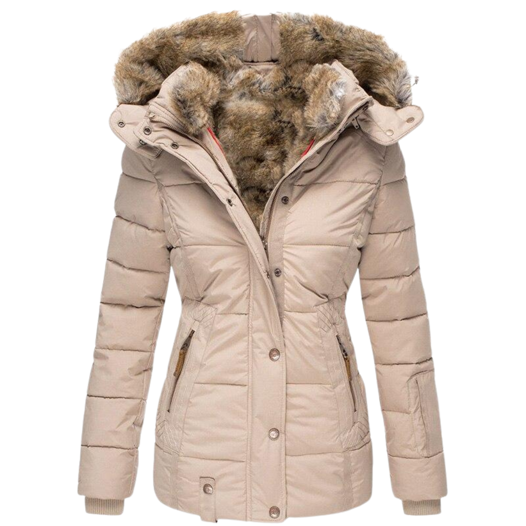 Winterjack Dames Slimfit Zacht Bontfutter Warm Comfort - Winterjas Dames