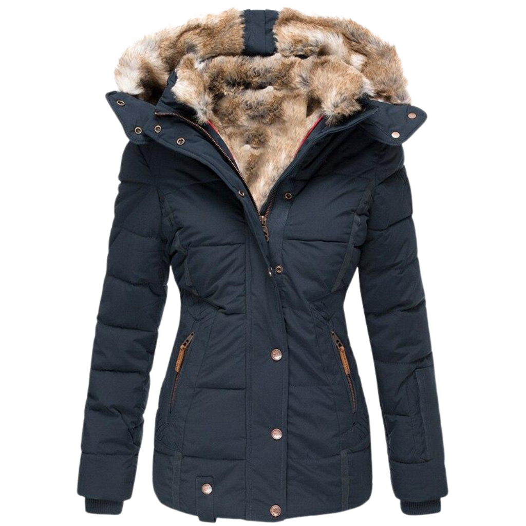 Winterjack Dames Slimfit Zacht Bontfutter Warm Comfort - Winterjas Dames