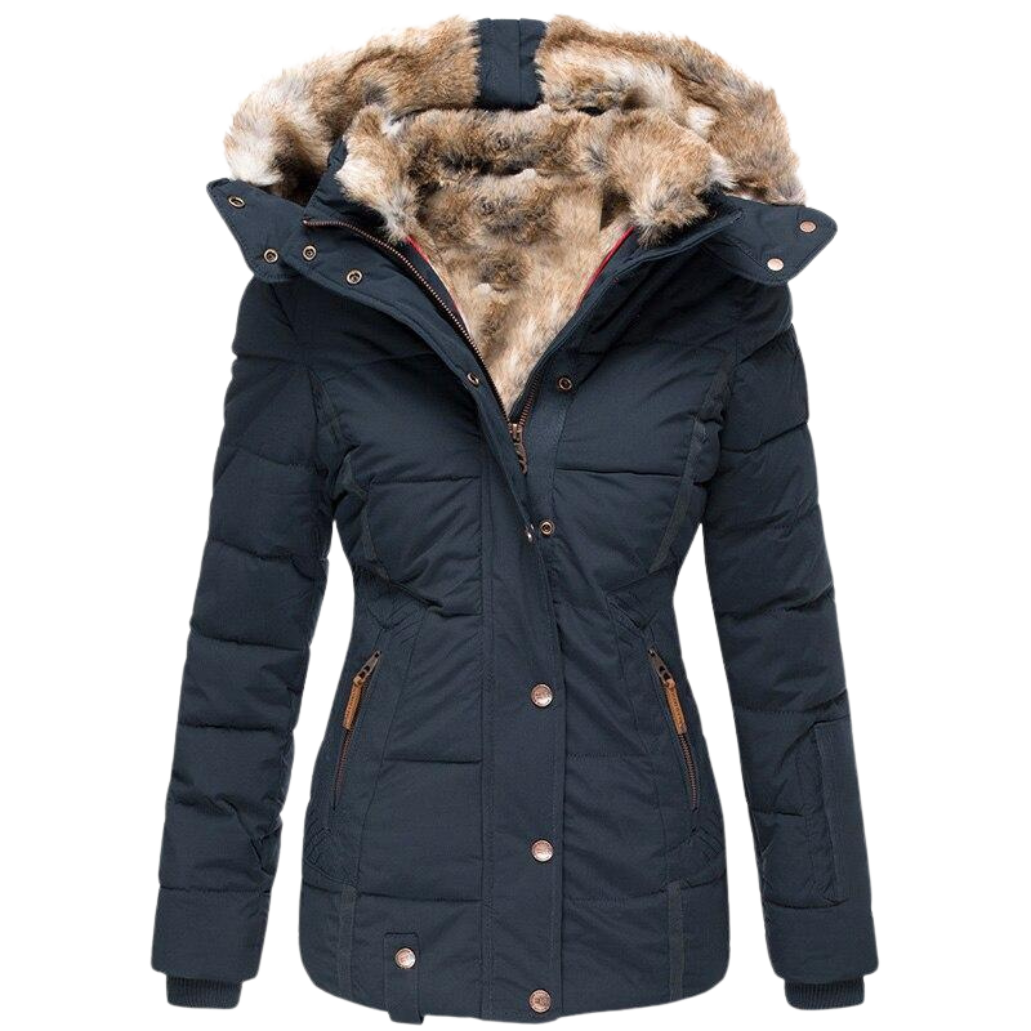 Winterjack Dames Slimfit Zacht Bontfutter Warm Comfort - Winterjas Dames