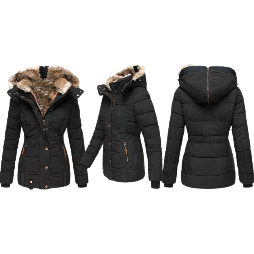 Winterjack Dames Slimfit Zacht Bontfutter Warm Comfort - Winterjas Dames