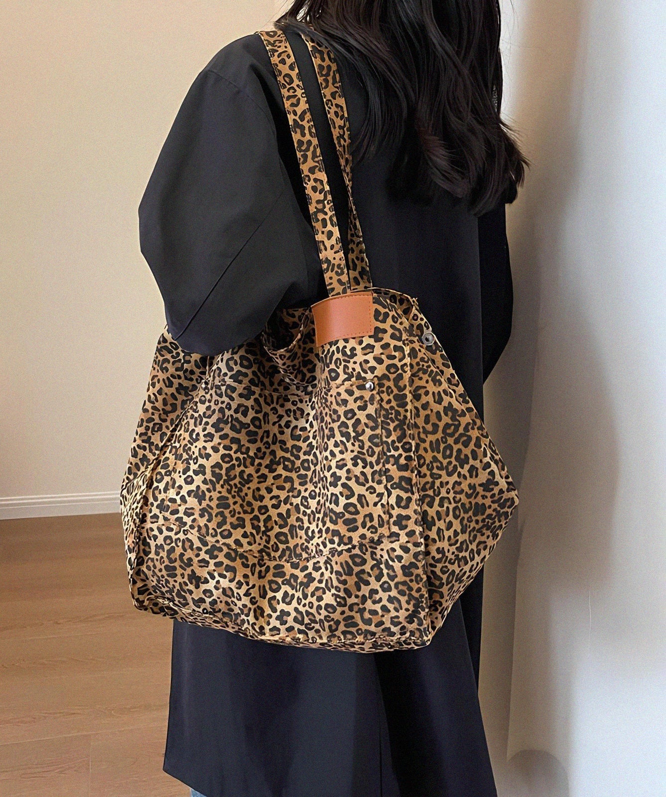 Grote luipaard canvas tas