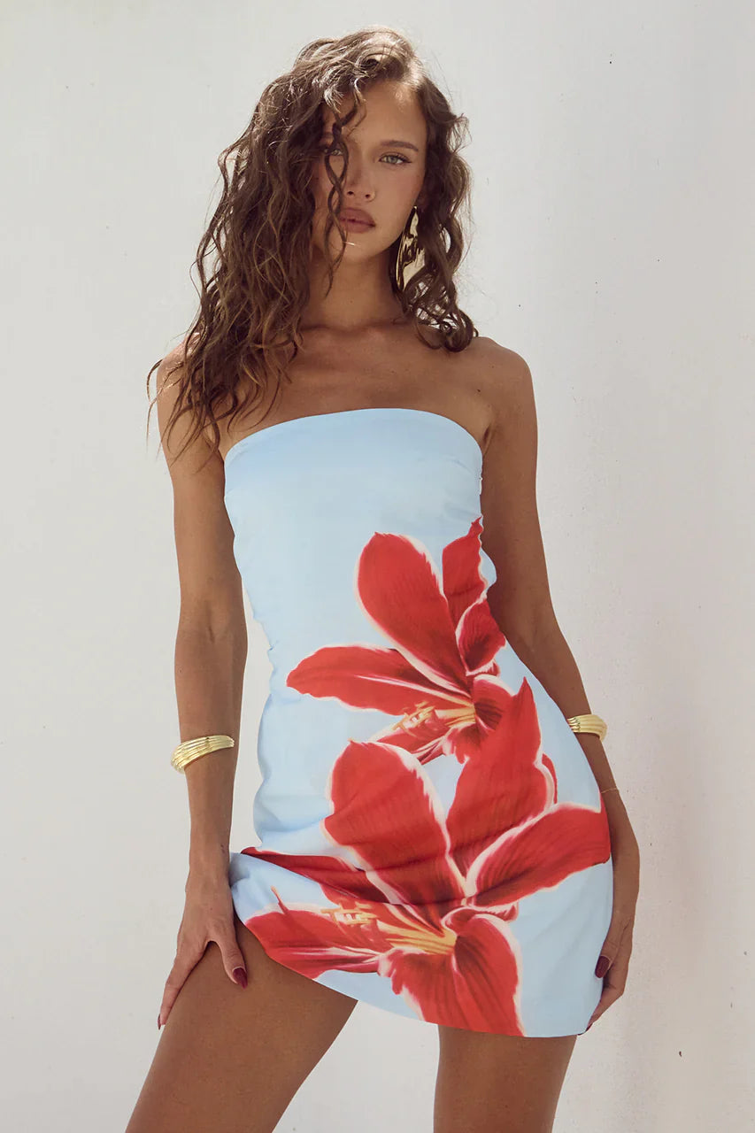Geen Andere Liefde Bloemen Mini Jurk Voor Zomerstijl