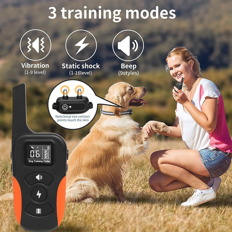 Hond Anti Blaffen Trainingshalsband met Afstandsbediening – Verstelbaar, Waterdicht, Lange Bereik