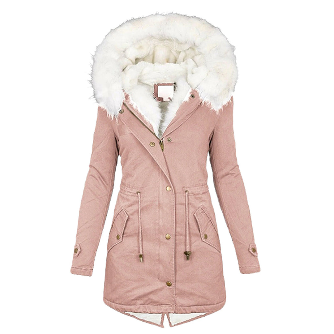 Winterjas Met Capuchon En Knopdetail Fleece Gevoerd - Winterjas Dames