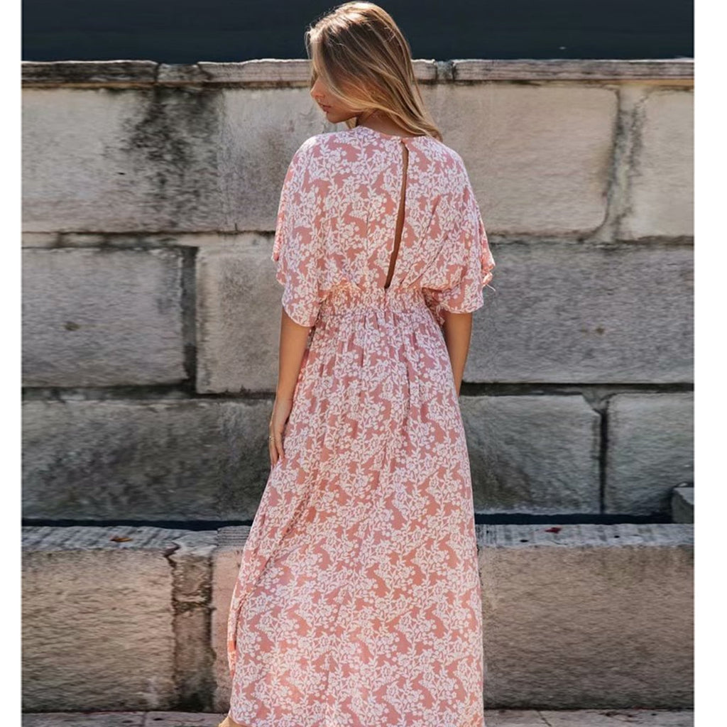 Poederroze Bohemian splitjurk 3