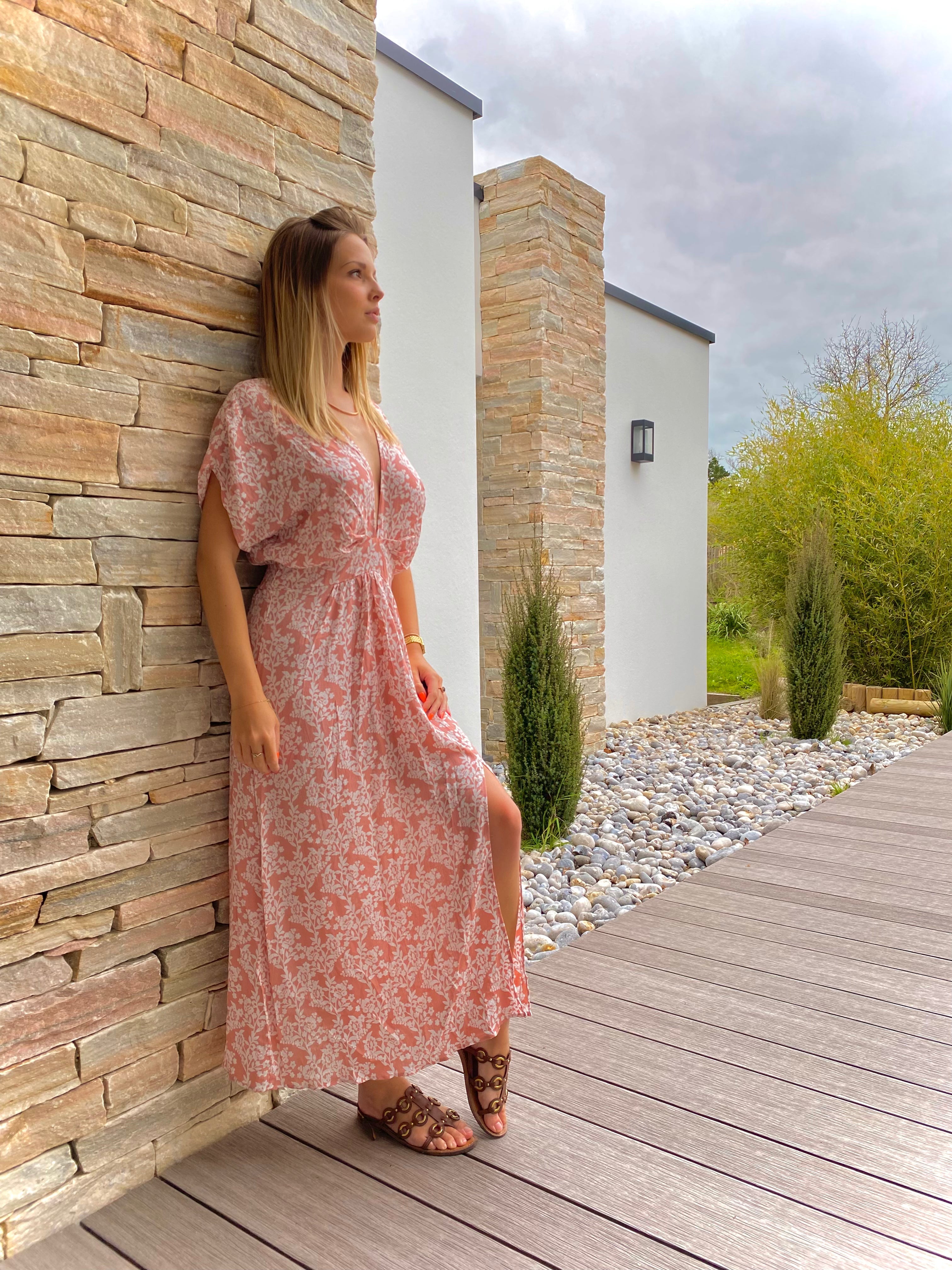 Poederroze Bohemian splitjurk 5