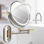 Chroomzilver Oplaadbare LED-vergrotende spiegel voor make-up en badkamer-6