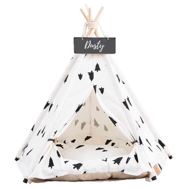 Moderne Boho Honden Teepee met Pluche Hondenbed Kussen