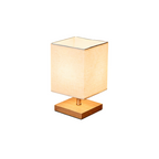LinnenHout - Minimalistische Tafellamp van Hout en Linnen