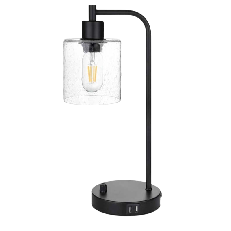 IndustriGlow - Industriële Tafellamp met USB-poorten en Dimbare Verlichting