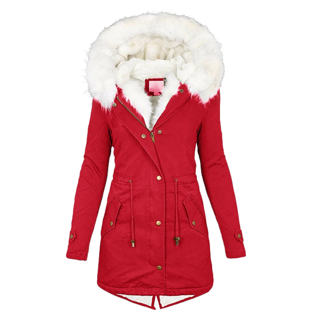 Winterjas Met Capuchon En Knopdetail Fleece Gevoerd - Winterjas Dames