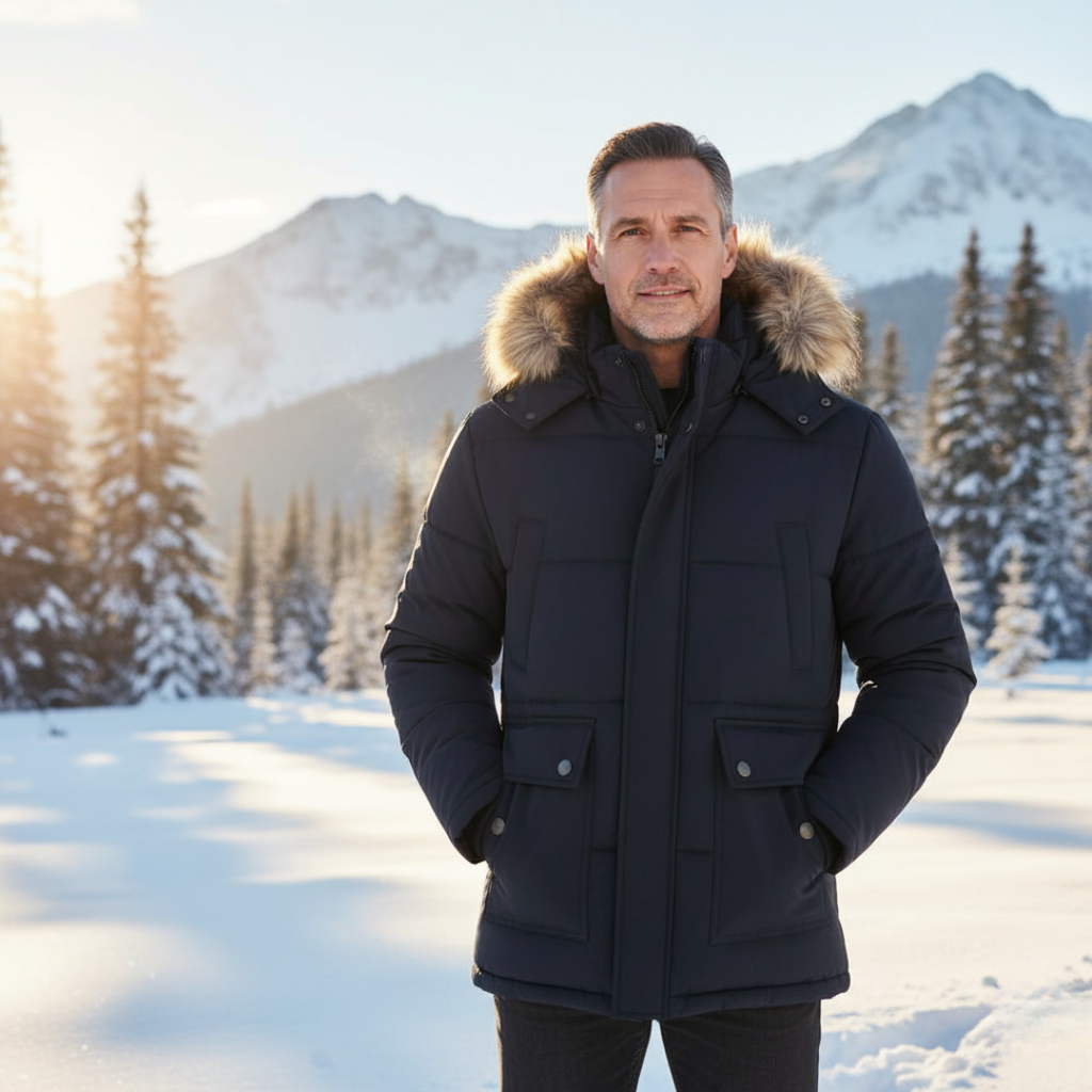 Winter Parka Heren Met Bontkap Geïsoleerde Jas Voor Koude