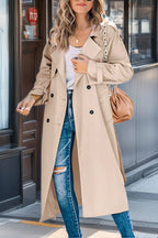 Trenchcoat Dames Reversibel Met Ceintuur Ademend Mengsel