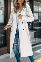 Trenchcoat Dames Reversibel Met Ceintuur Ademend Mengsel