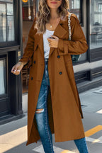 Trenchcoat Dames Reversibel Met Ceintuur Ademend Mengsel