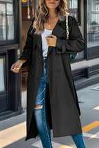Trenchcoat Dames Reversibel Met Ceintuur Ademend Mengsel