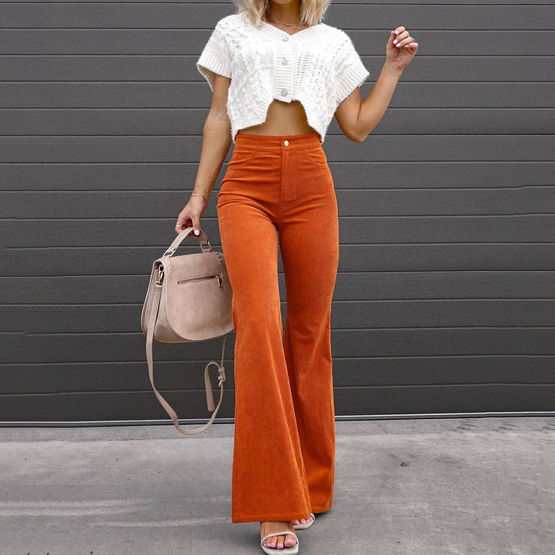 Rihanna | Curve-fit uitlopende broek 0