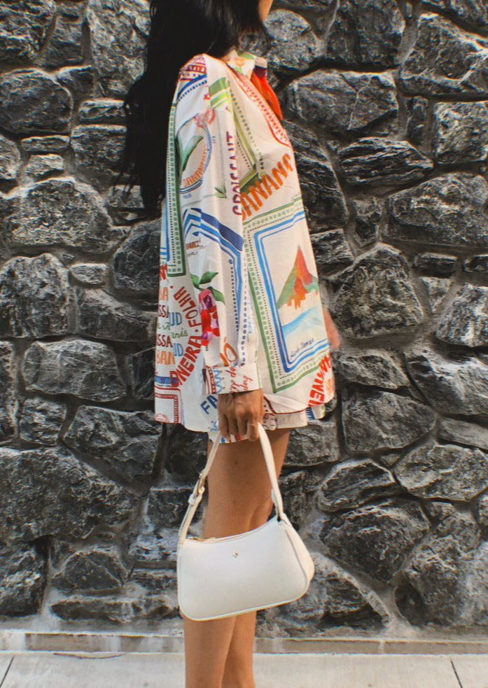 Rio Set Oversized Shirt en Shorts van Linnen Stof voor Dames