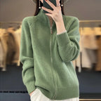 100% Pure Wol Rits Cardigan/Trui voor vrouwen