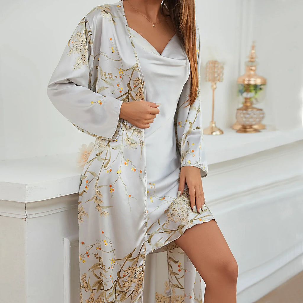 Fiona: Tweedelige pyjamaset nachtjapon