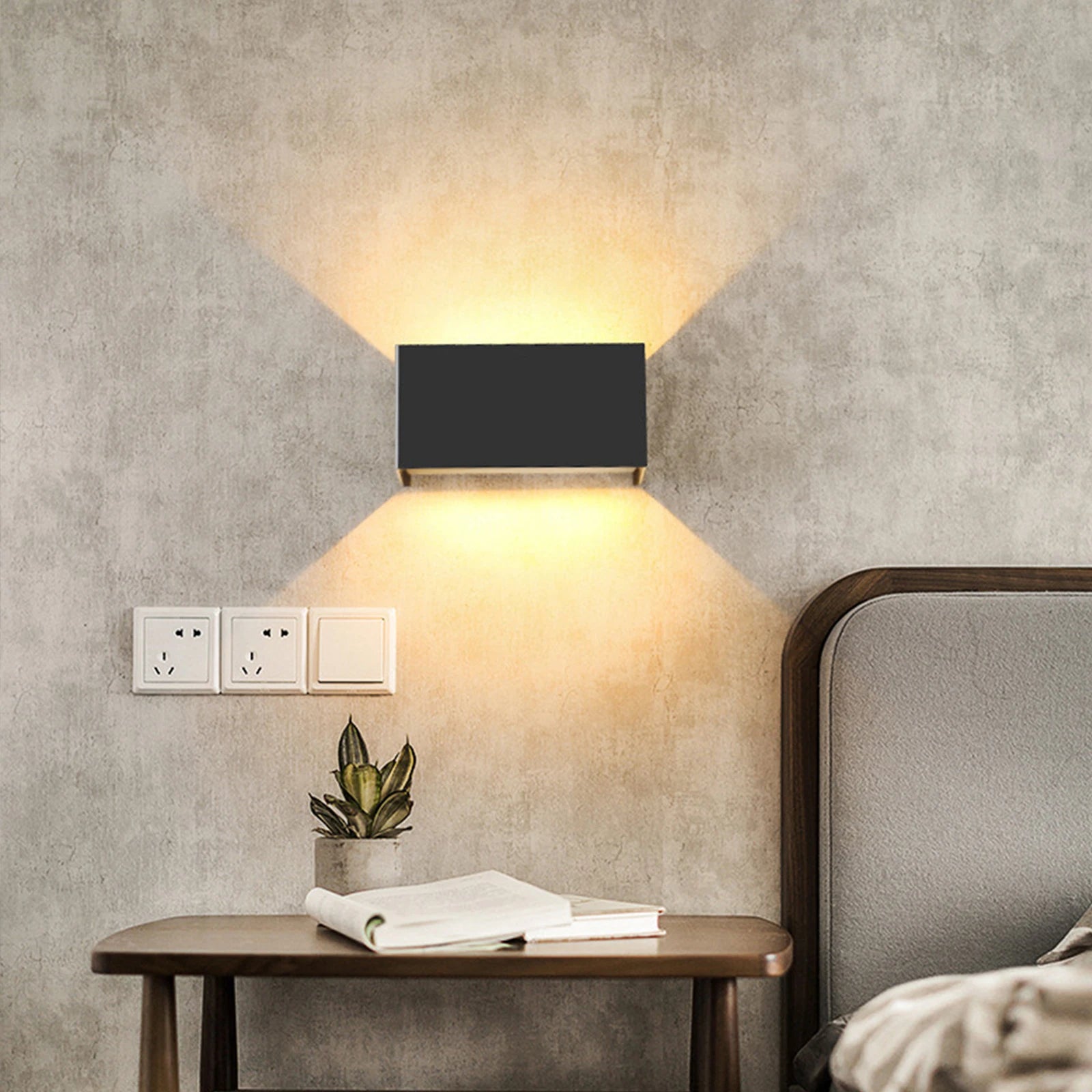 Moderne Waterdichte Wandlamp Zwart voor Binnen en Buiten - LED Muurlamp met Instelbare Kleurtemperatuur 12W/24W-5