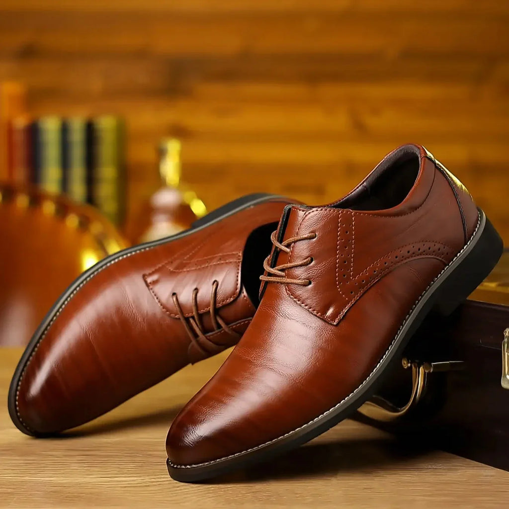 Heren Leren Oxford Schoenen Met Formele Brogue Details
