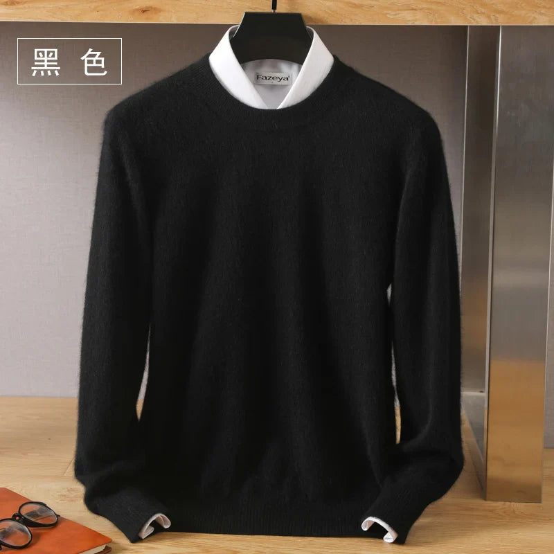 Leonard: Luxe 100% Pure Kasjmier Trui | Japanse Brei - O-Hals Pullover