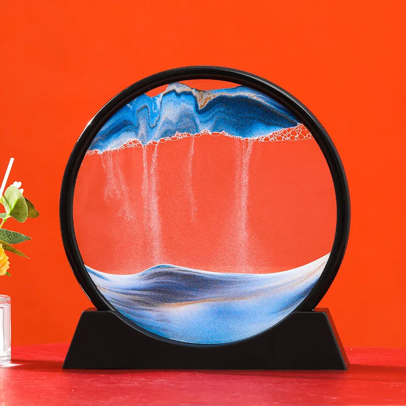 3D Bewegend Zand Kunst Foto Zandloper Drijfzand Ambachtelijk Stromend Zand