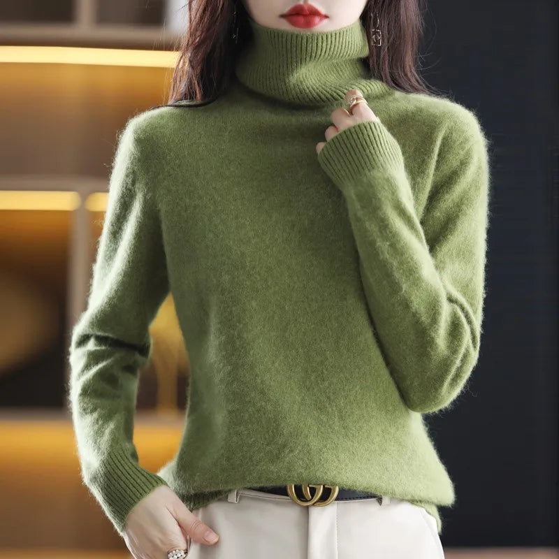 Sinead: Japanse gebreide 100% kasjmier coltrui voor vrouwen: herfst- en wintermust-have
