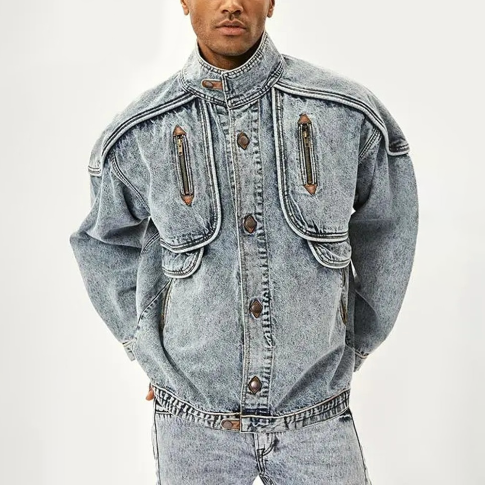 Heren Vintage Denim Jack met Klassieke Pasvorm en Duurzaam Materiaal voor Casual en Trendy Looks