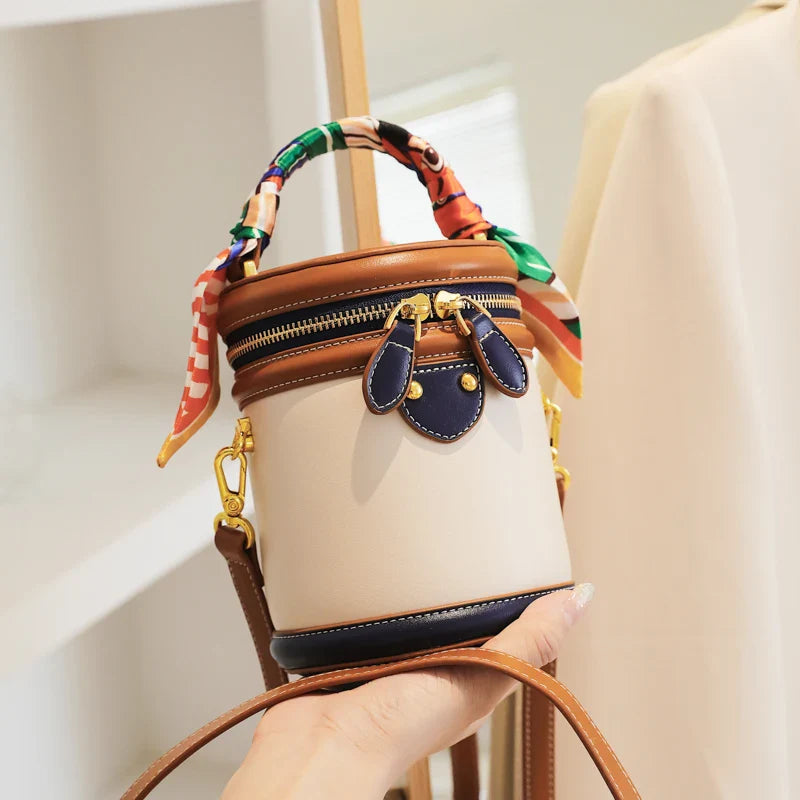 Chique cilinder-emmertas voor dames - Trendy crossbody- en one-shoulder-stijl