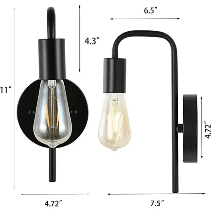 Variant image for Noordse Wandlamp Goud en Zwart - Retro Muurlamp voor Binnen, Stijlvolle Wandverlichting voor Woonkamer en Slaapkamer-3