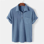 Capri Zomer Heren Casual Shirt van Katoen met Korte Mouwen en Stijlvolle Pasvorm