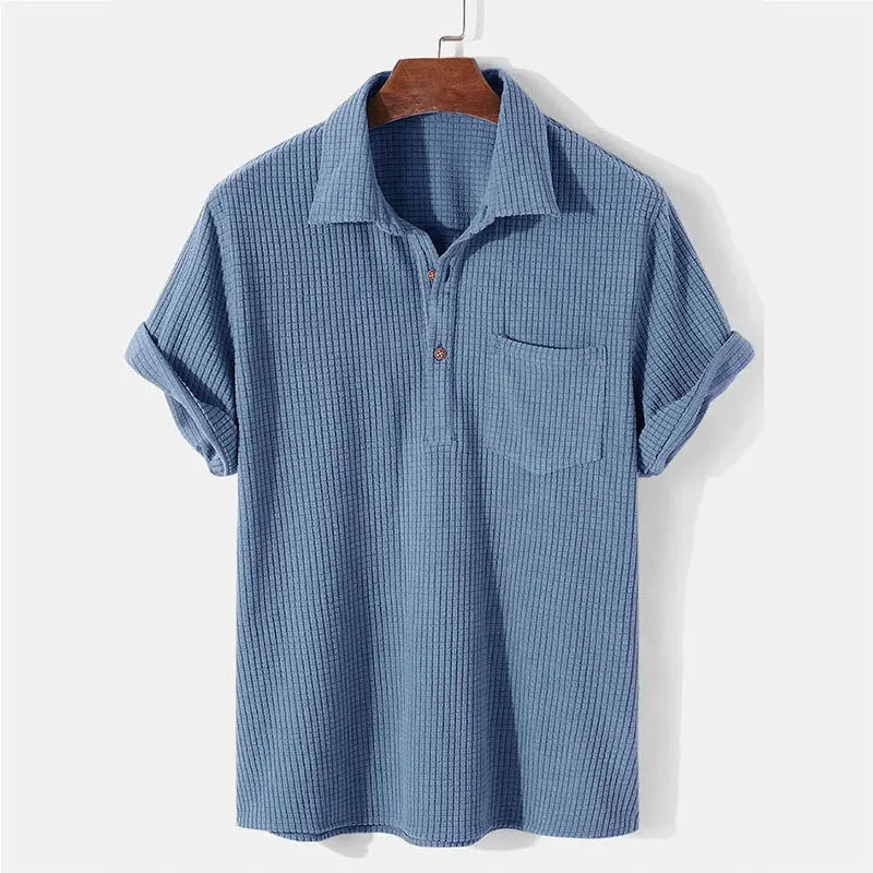 Capri Zomer Heren Casual Shirt van Katoen met Korte Mouwen en Stijlvolle Pasvorm