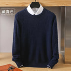 Leonard: Luxe 100% Pure Kasjmier Trui | Japanse Brei - O-Hals Pullover