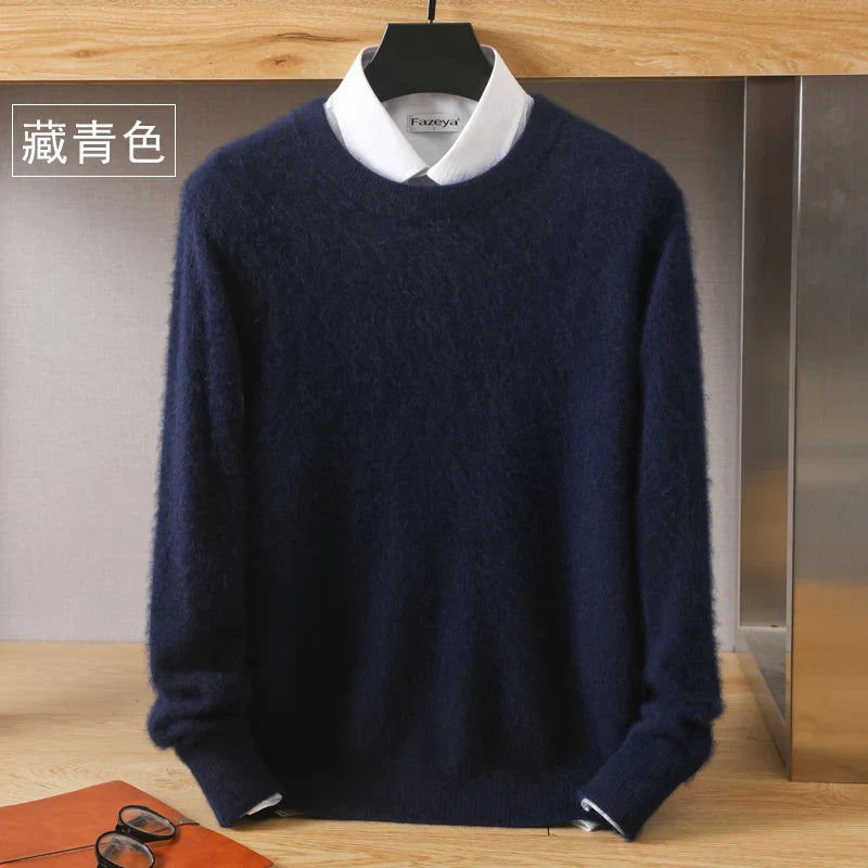 Leonard: Luxe 100% Pure Kasjmier Trui | Japanse Brei - O-Hals Pullover