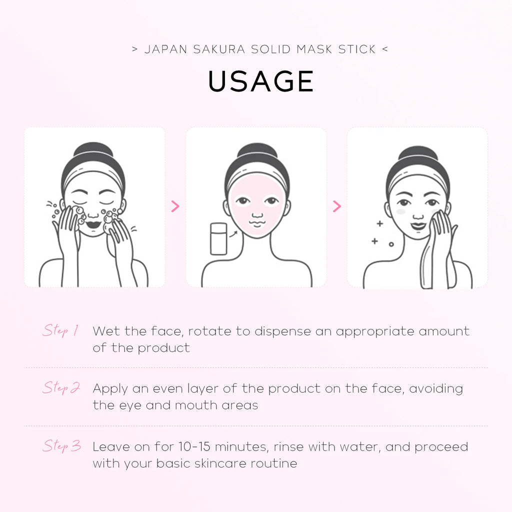 Diep Reinigend Gezichtsmasker Stick voor Onzuivere Huid – Sakura, 45 g, Beheert Olie en Verwijdert Poriën-5