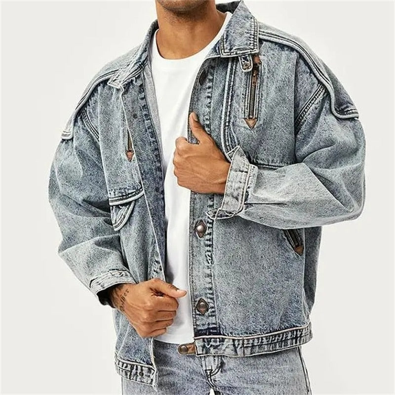 Heren Vintage Denim Jack met Klassieke Pasvorm en Duurzaam Materiaal voor Casual en Trendy Looks
