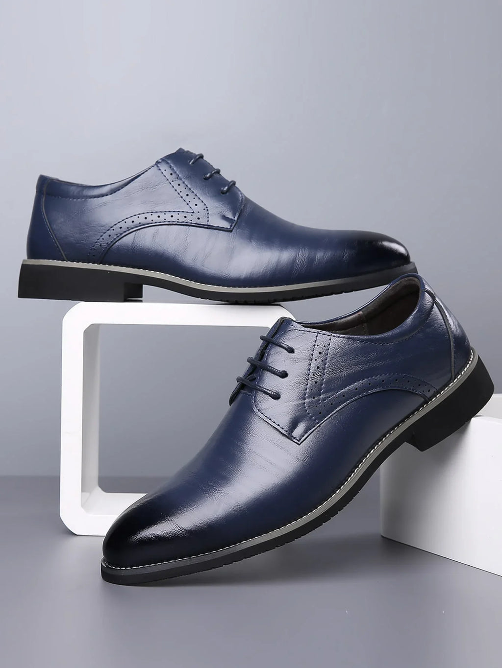 Heren Leren Oxford Schoenen Met Formele Brogue Details