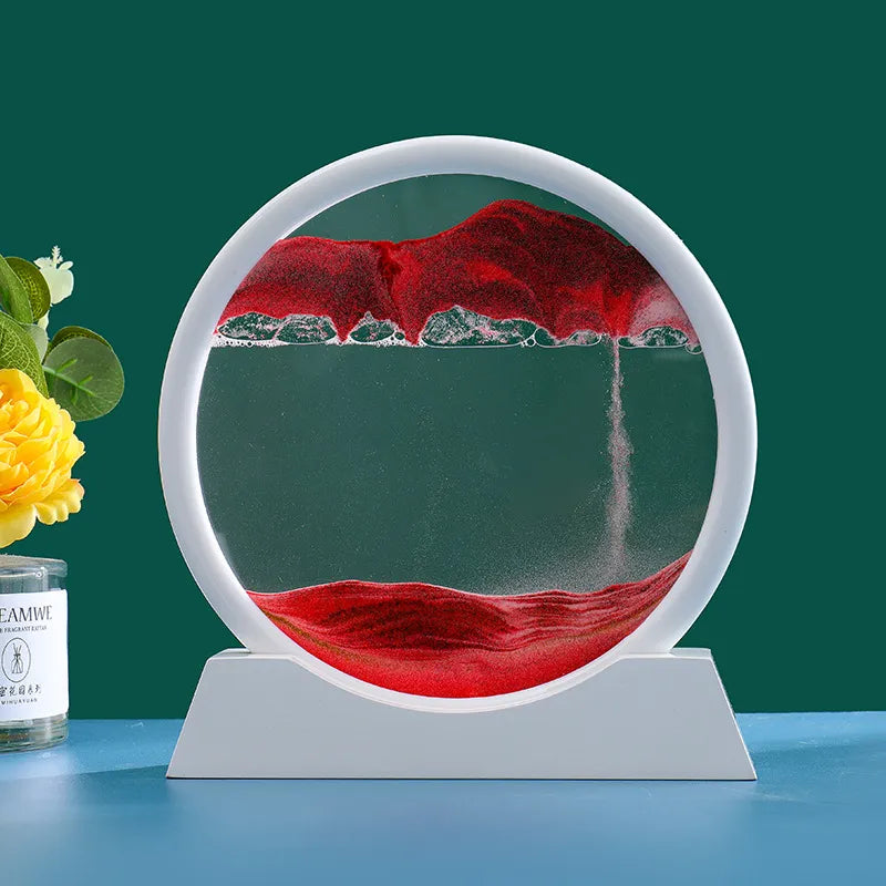 3D Bewegend Zand Kunst Foto Zandloper Drijfzand Ambachtelijk Stromend Zand
