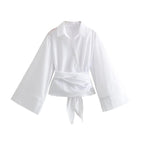 Variant image for Dames Blouse Zwart M Polyester met Lange Mouwen en Vlinderdas-2
