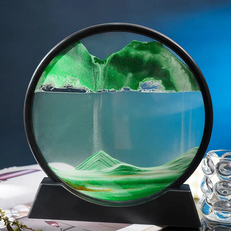 3D Bewegend Zand Kunst Foto Zandloper Drijfzand Ambachtelijk Stromend Zand