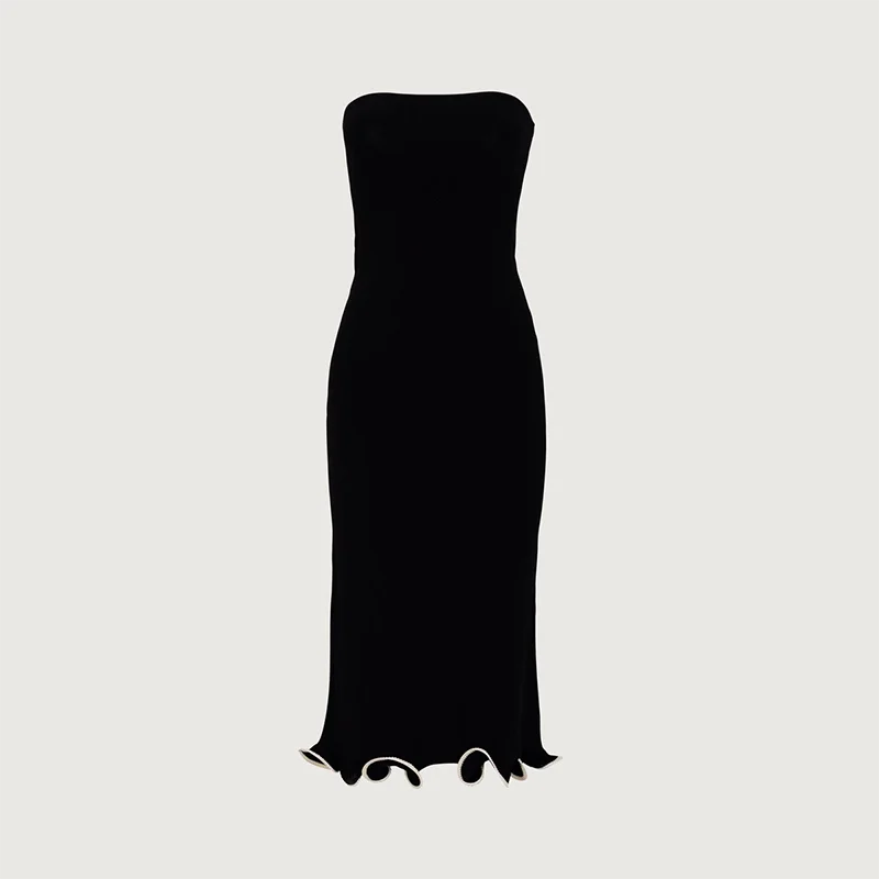 TARUXY "Sara" Gebreide Mini-jurk voor Dames - Elegante Contrastkleur Trui-jurk