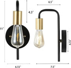 Variant image for Noordse Wandlamp Goud en Zwart - Retro Muurlamp voor Binnen, Stijlvolle Wandverlichting voor Woonkamer en Slaapkamer-2
