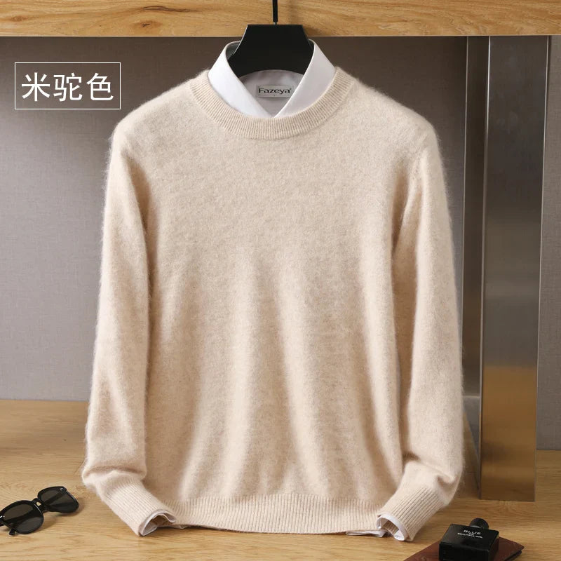 Leonard: Luxe 100% Pure Kasjmier Trui | Japanse Brei - O-Hals Pullover